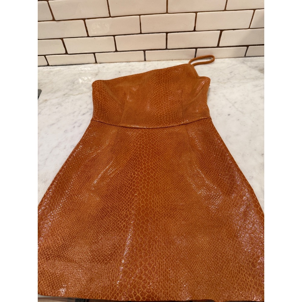 Faux Snakeskin‎ One Shoulder Party Cocktail Top